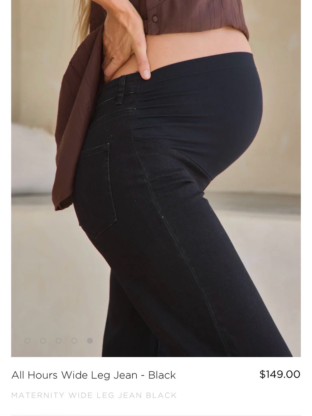Bae the Label All Hours Maternity Wide Leg Jean - Black XS/4